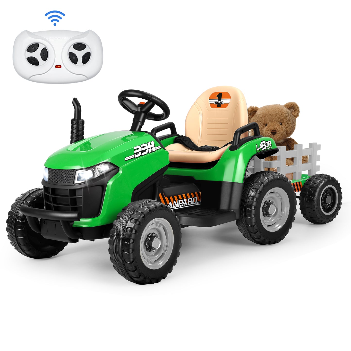 EastDoll 24V Ride on Tractor with Tippable Trailer