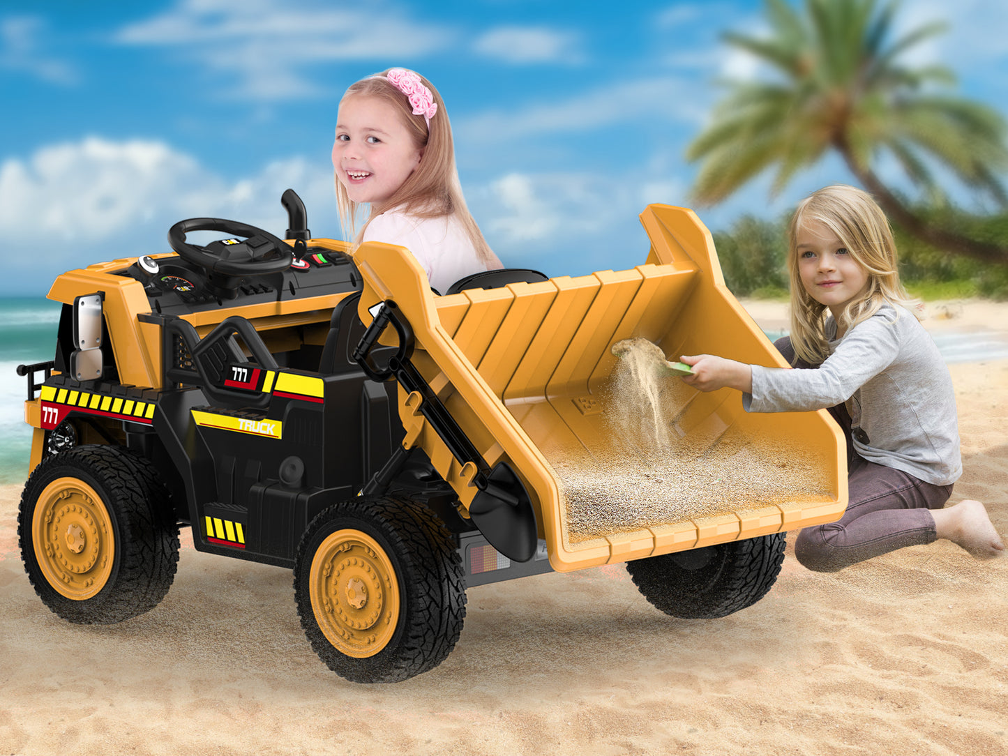 East doll 24V Ride on Dump Truck, Ride on Car with Electric Dump Bed,