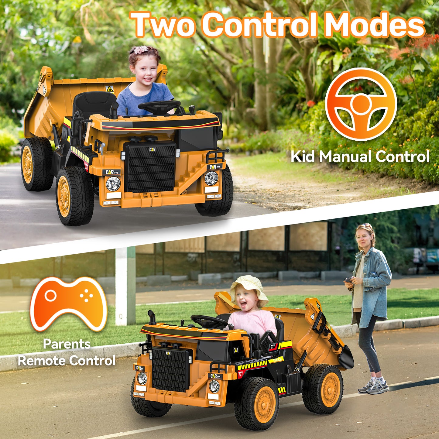 East doll 24V Ride on Dump Truck, Ride on Car with Electric Dump Bed,