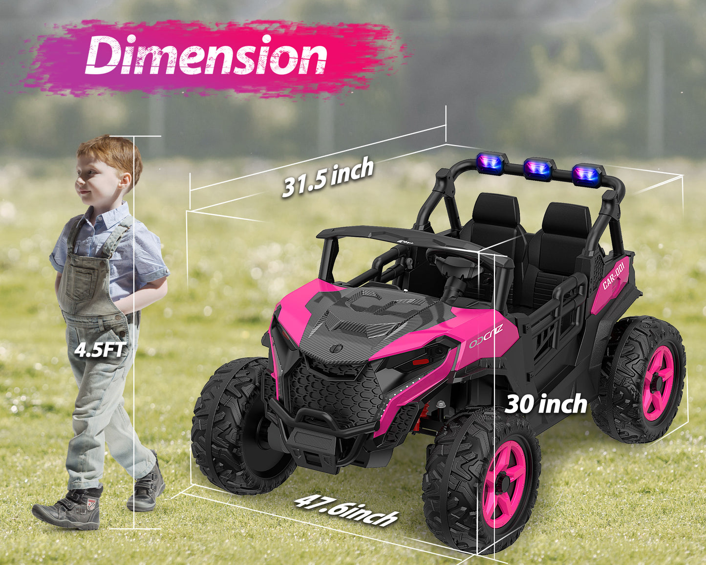 EastDoll 24V Kids Ride on UTV Car, 4WD/ 2WD Switchable Electric Vehicle