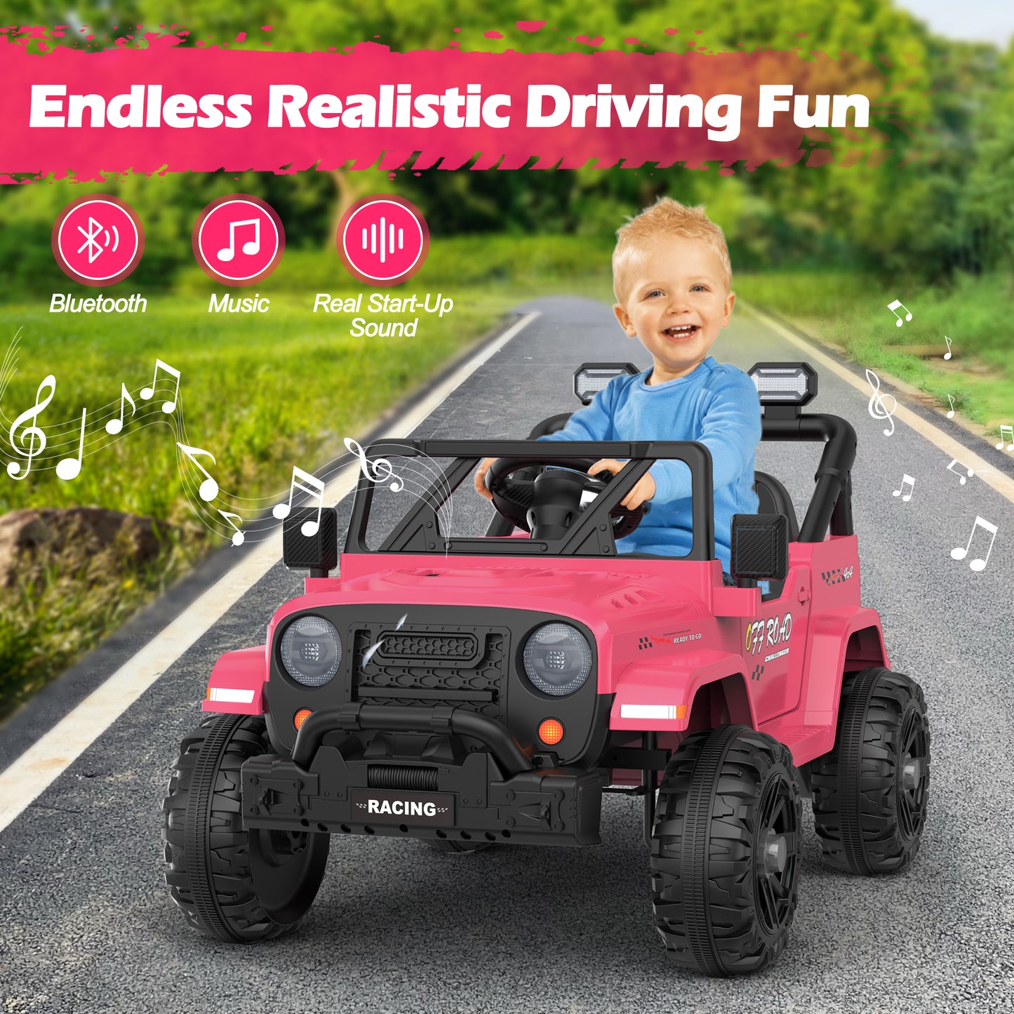 East doll 12V Ride on Car for Toddlers,Electric Power Track with Remote Control