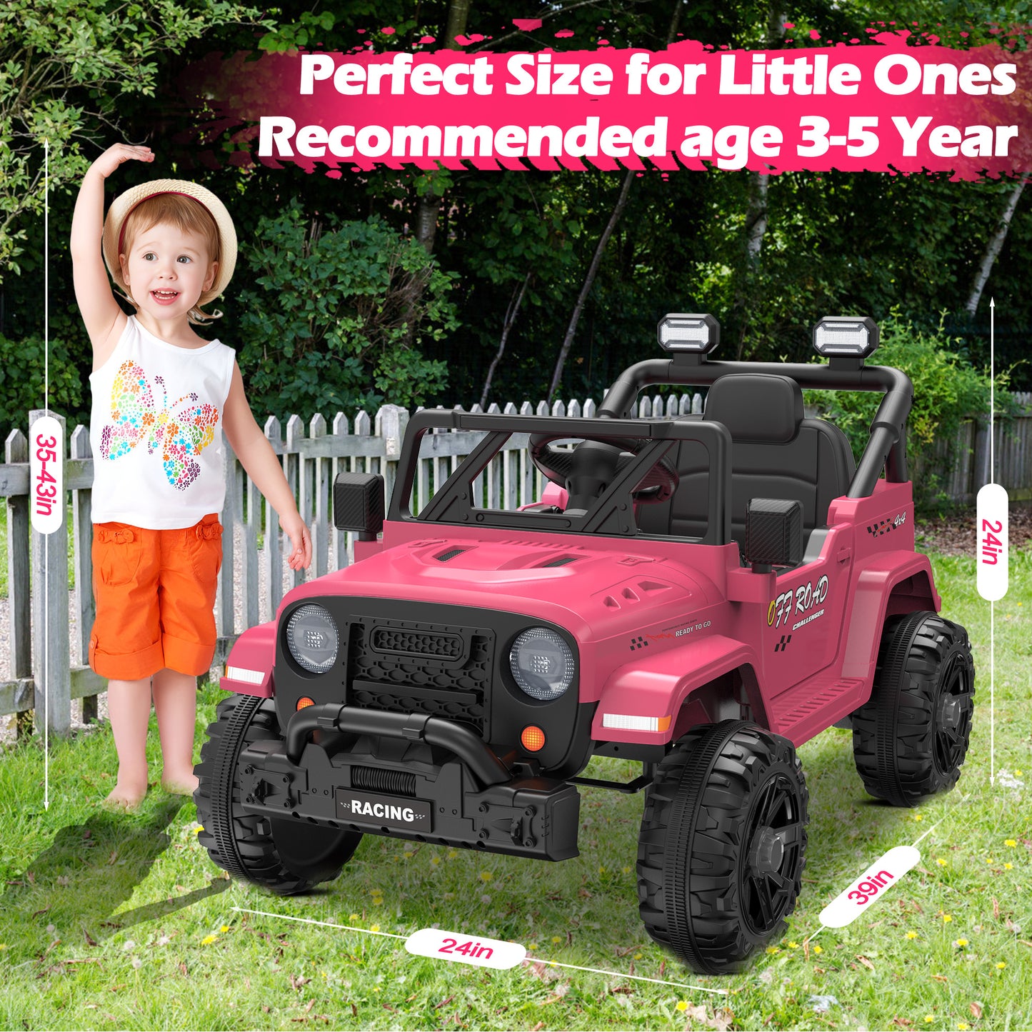 East doll 12V Ride on Car for Toddlers,Electric Power Track with Remote Control